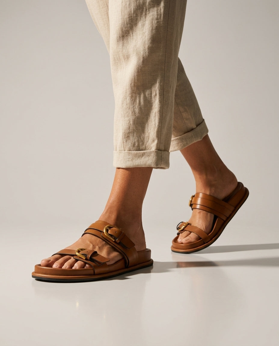 Lucia — Leather Buckle Slide