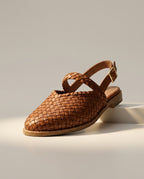 Carlotta — Woven Leather Slingback Flat
