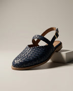 Carlotta — Woven Leather Slingback Flat