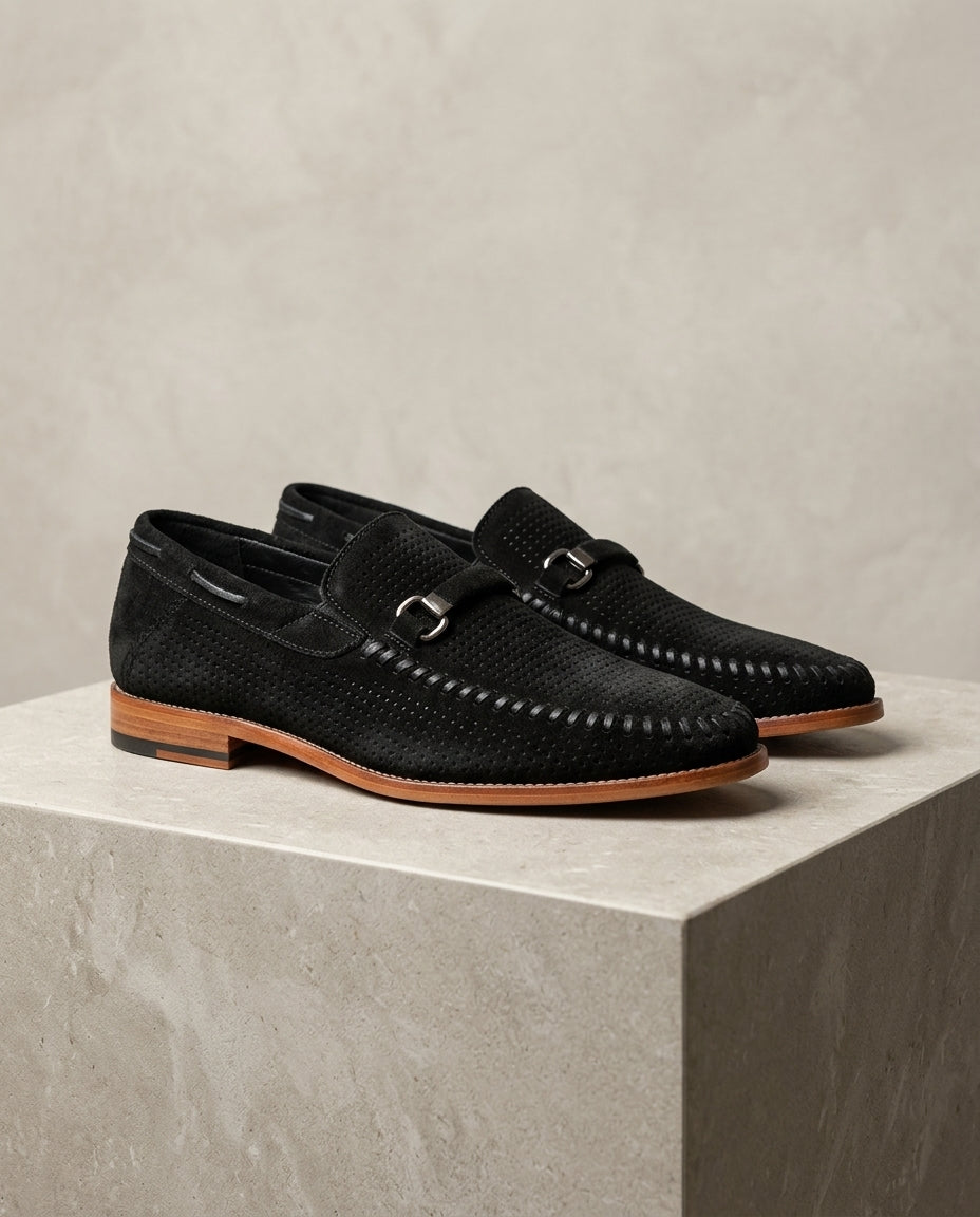 Soren Perforated Suede Loafer