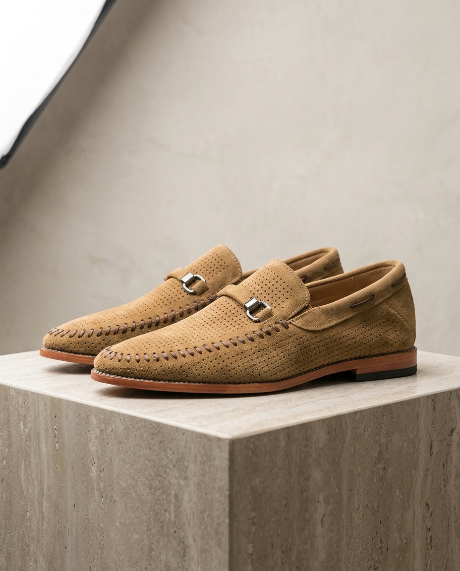Soren Perforated Suede Loafer