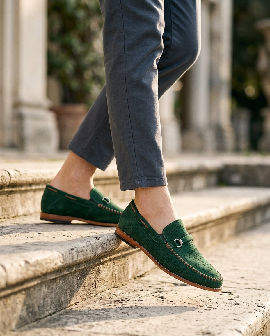 Soren Perforated Suede Loafer