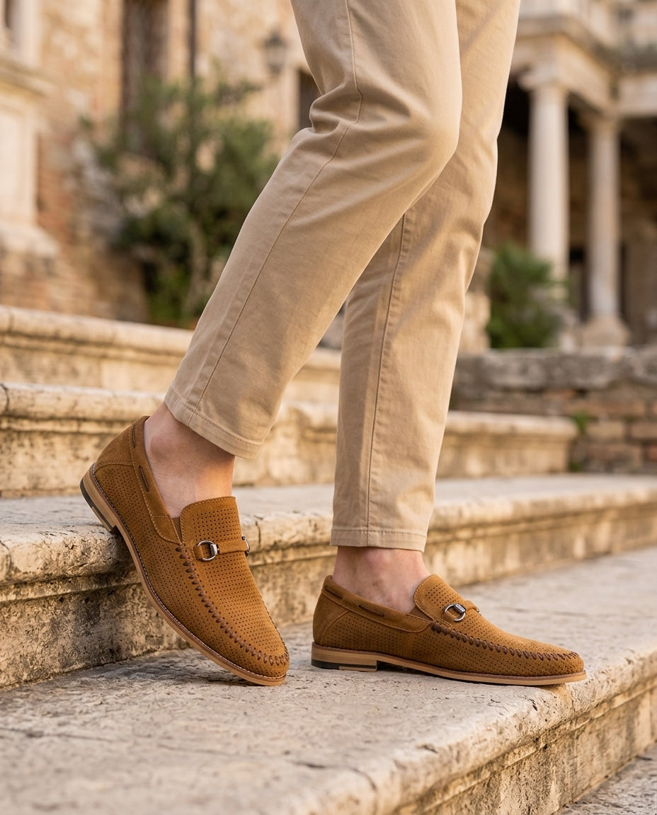 Soren Perforated Suede Loafer