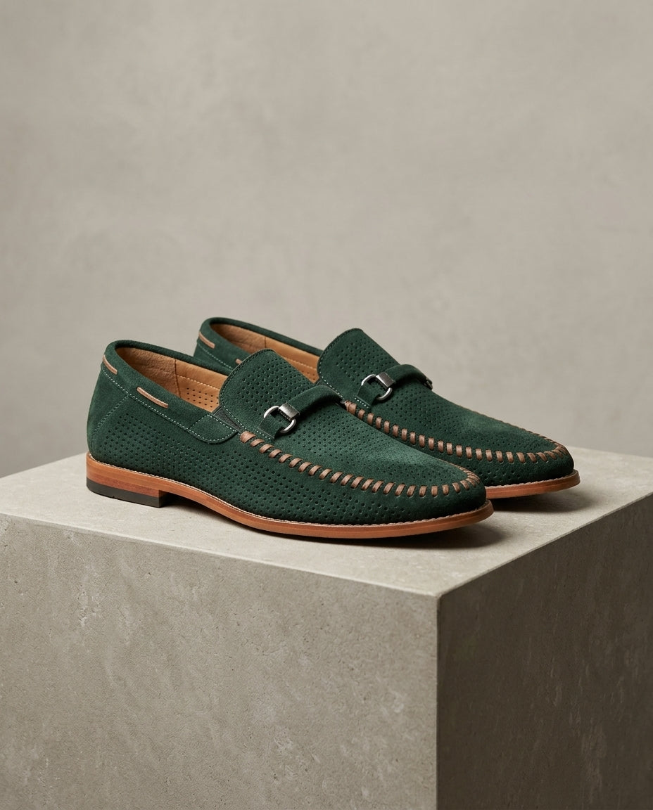 Soren Perforated Suede Loafer