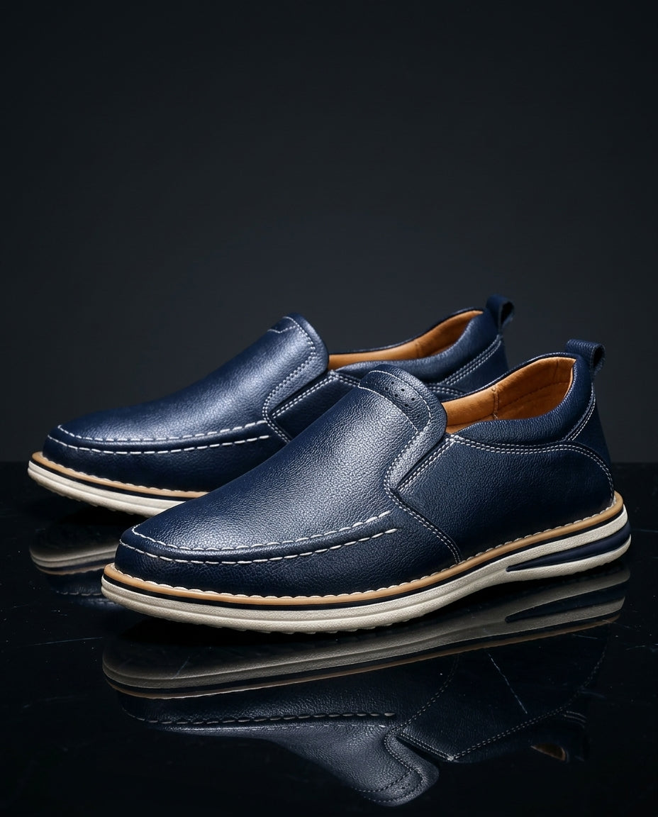Amalfi Men's Cushioned Genuine Leather Slip On Loafers