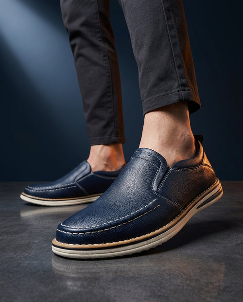 Amalfi Men's Cushioned Genuine Leather Slip On Loafers