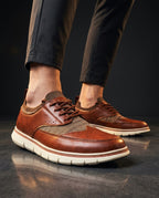 Ashford Men's Cushioned Leather Dress Sneakers