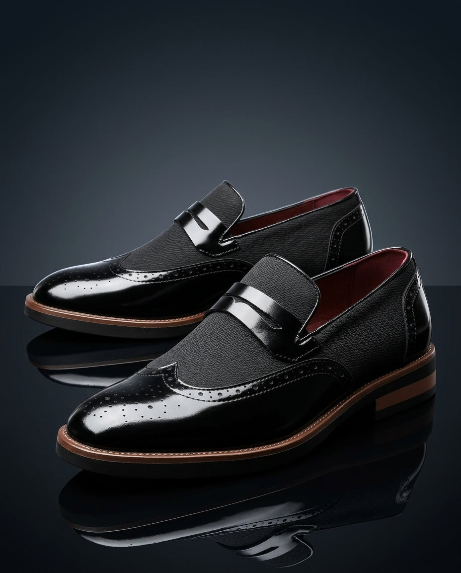Wexford Men's Cushioned Leather Canvas Loafers