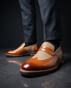Wexford Men's Cushioned Leather Canvas Loafers