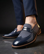 Wexford Men's Cushioned Leather Canvas Loafers