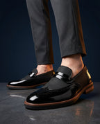 Wexford Men's Cushioned Leather Canvas Loafers