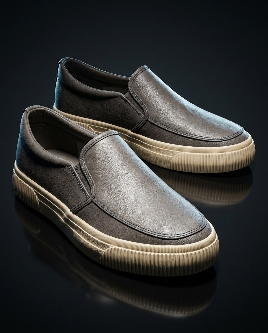 Camden Men's Cushioned Genuine Leather Slip On Sneakers