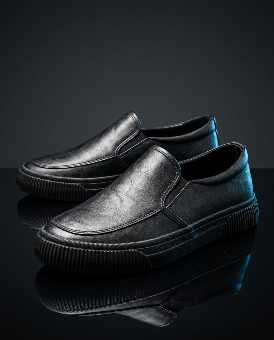 Camden Men's Cushioned Genuine Leather Slip On Sneakers