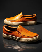 Camden Men's Cushioned Genuine Leather Slip On Sneakers