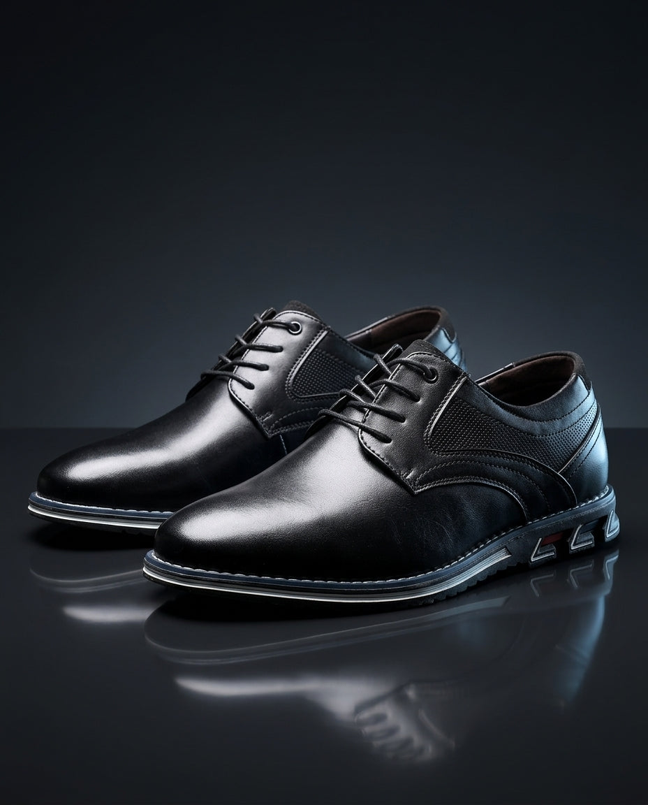Pembrook Men's Lightweight Leather Lace Up Derby Shoes