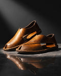 Positano Men's Cushioned Leather Cross Strap Sandals