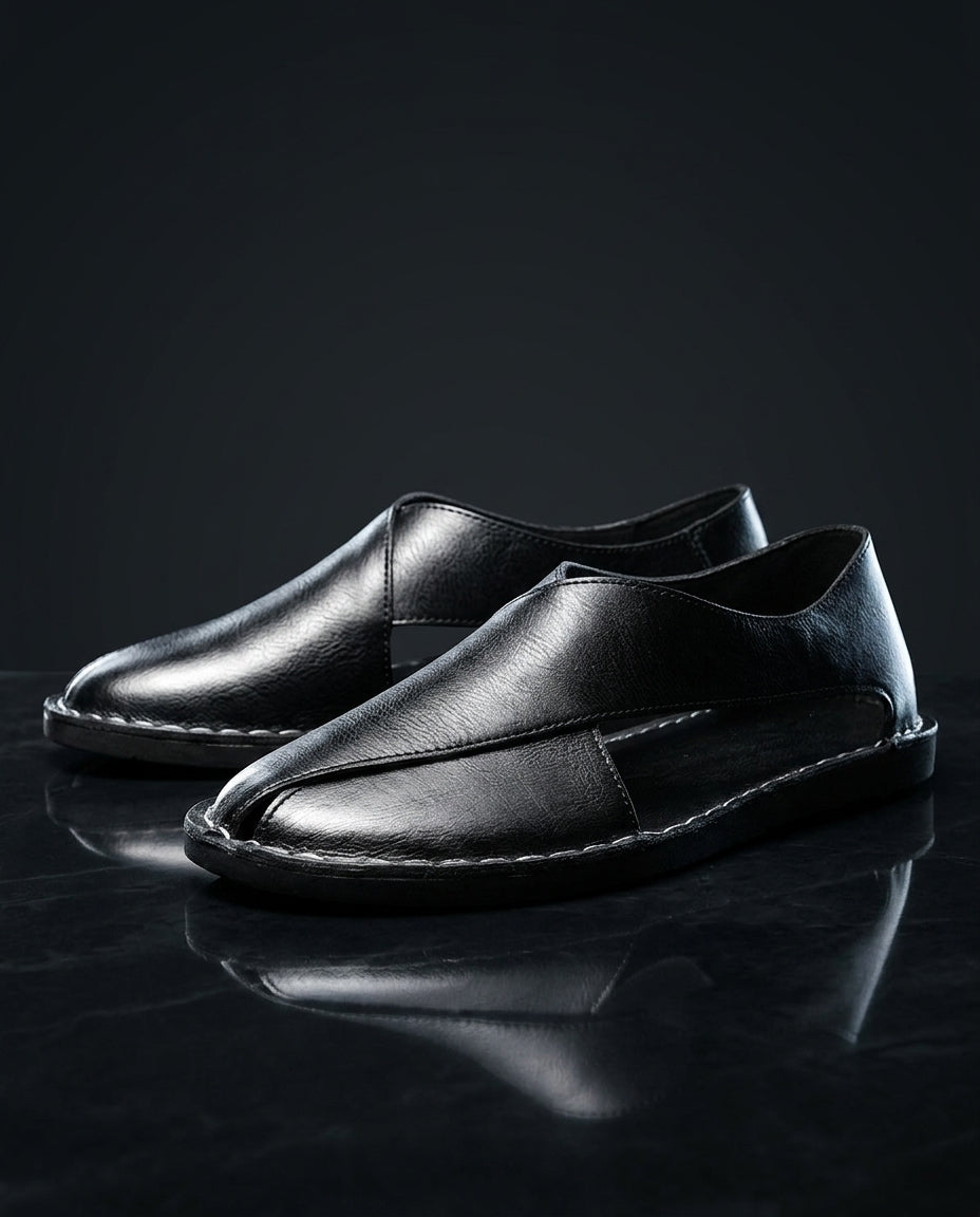 Positano Men's Cushioned Leather Cross Strap Sandals