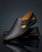 Lucca Men's Cushioned Perforated Leather Sandals