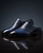 Vicenza Men's Cushioned Crocodile Leather Slip On Mules