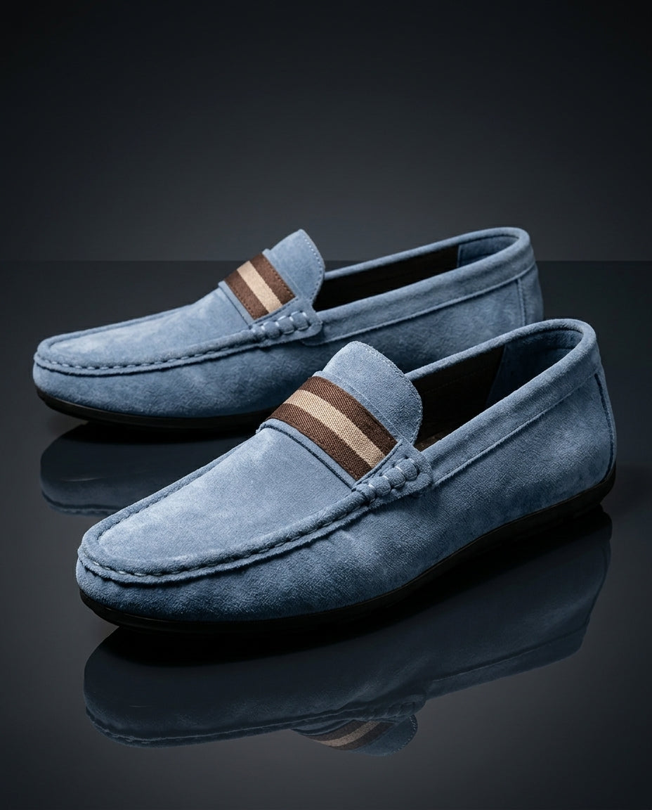 Sinclair Men's Vegan Leather Woven Strap Loafers