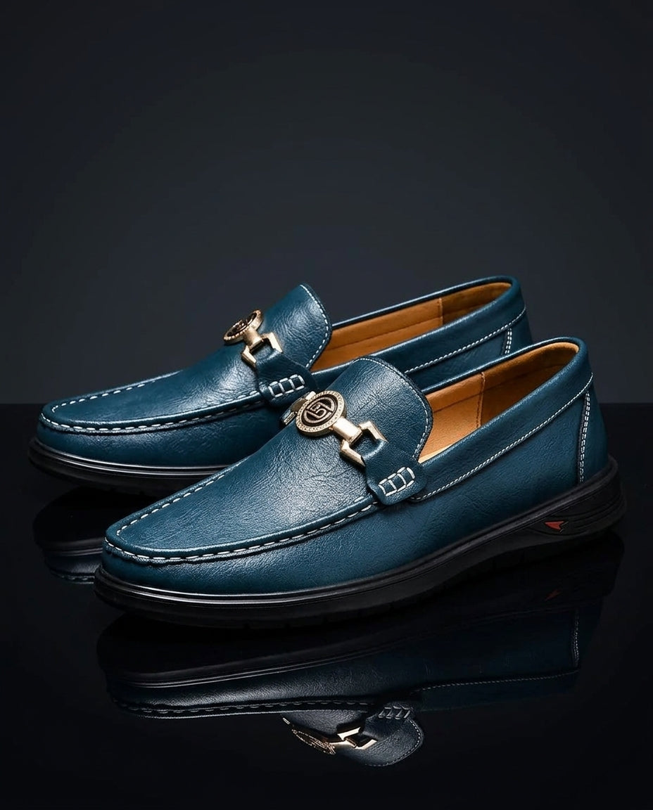 Merrick Men's Lightweight Leather Buckle Strap Loafers