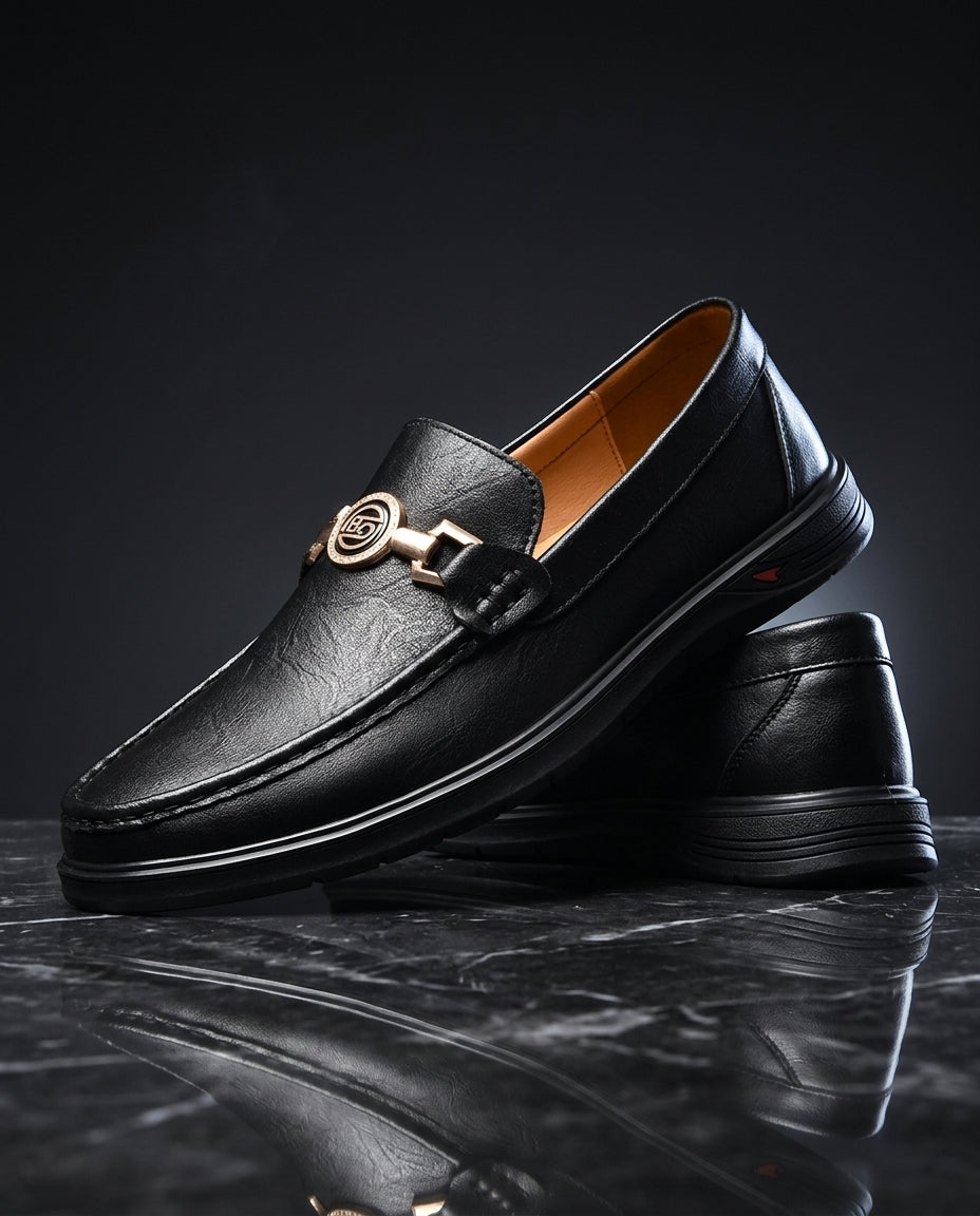 Merrick Men's Lightweight Leather Buckle Strap Loafers