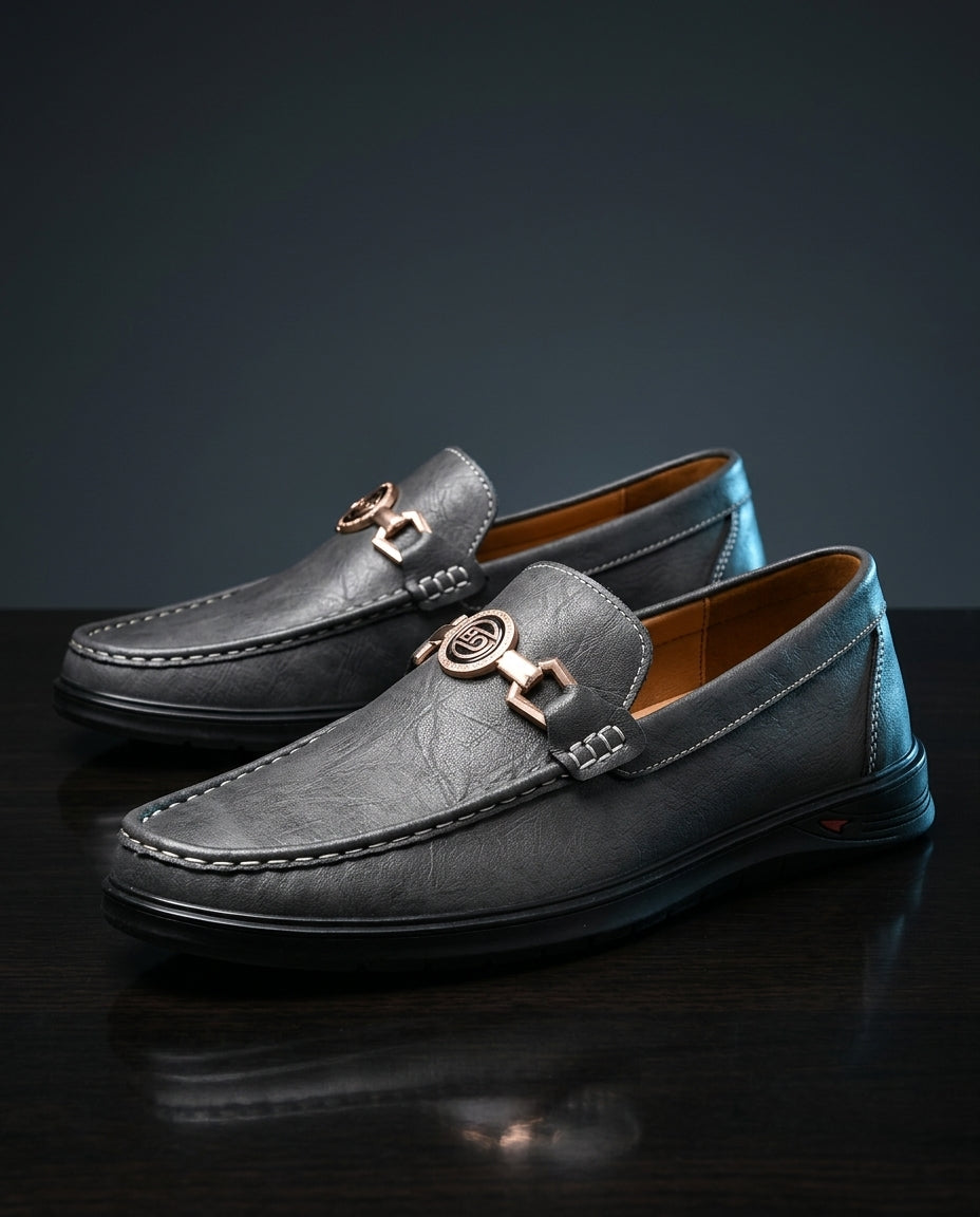 Merrick Men's Lightweight Leather Buckle Strap Loafers