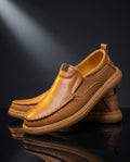 Modena Men's Lightweight Textured Leather Slip On Loafers