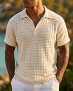 Bennett Men's Breathable Open Weave Knit Polo Shirt