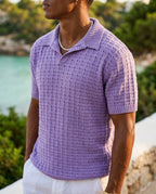Bennett Men's Breathable Open Weave Knit Polo Shirt