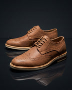 Sutton Men's Cushioned Leather Lace Up Brogue Shoes