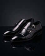 Marcello Men's Lightweight Leather Monk Strap Dress Shoes