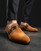 Crosby Men's Breathable Suede Monk Strap Loafers