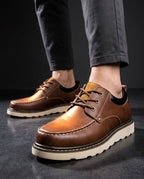 Alessio Men's Cushioned Leather Moc Toe Shoes