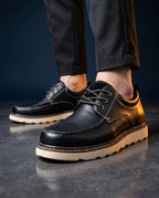 Alessio Men's Cushioned Leather Moc Toe Shoes