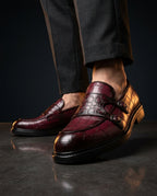 Dario Men's Cushioned Croc Leather Monk Strap Shoes