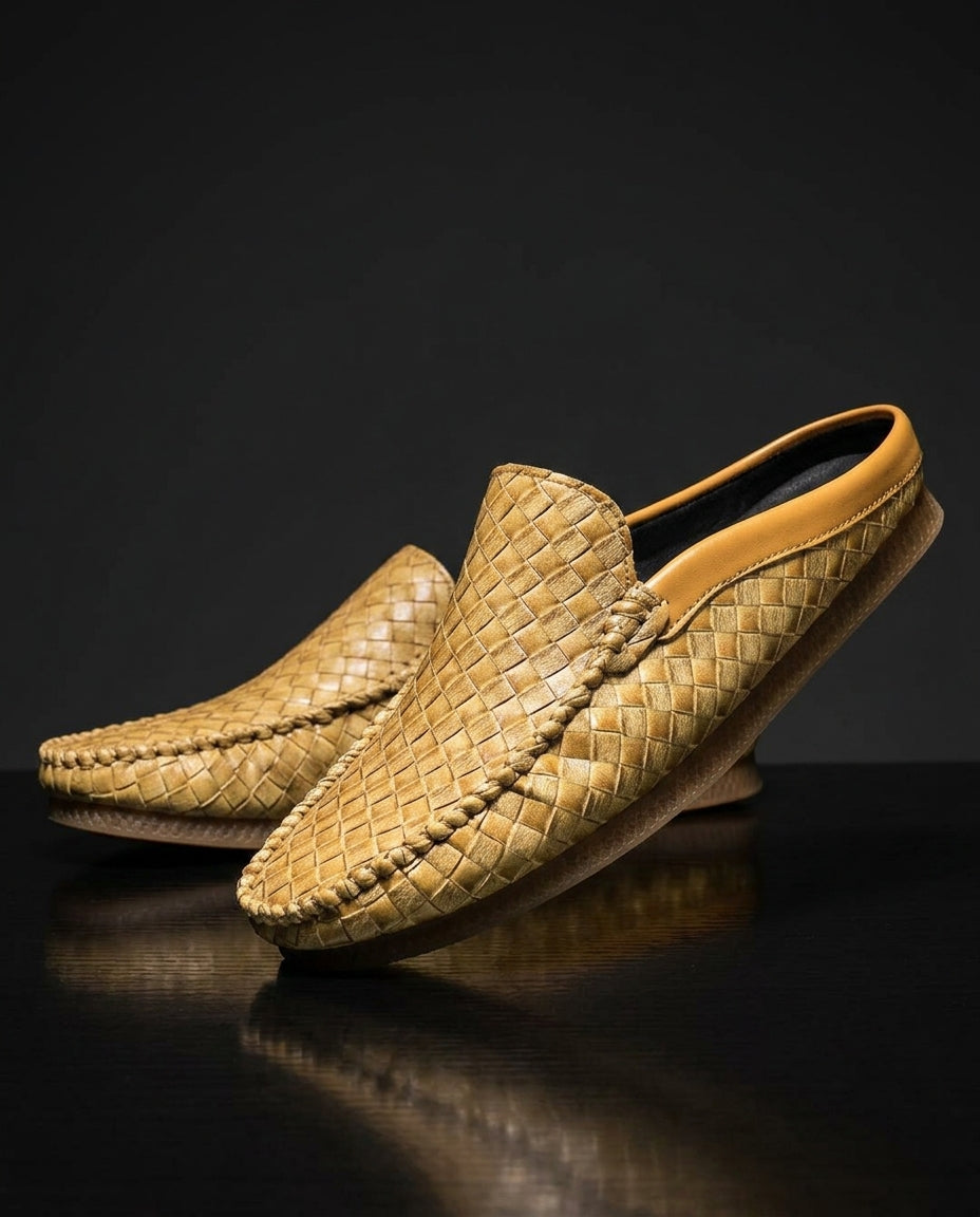 Sandro Men's Lightweight Woven Leather Slides