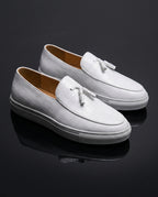 Bruno Men's Cushioned Croc Embossed Leather Tassel Loafers