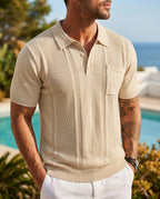 Rapallo Men's Lightweight Ice Silk Knit Polo Shirt