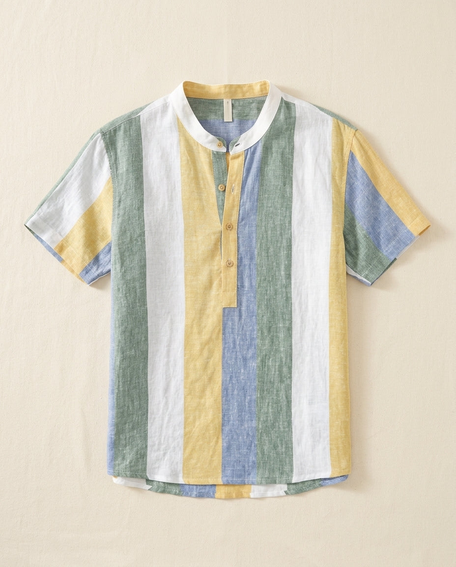 Mykonos Men's Breathable Linen Relaxed Fit Shirt