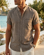 Cosimo Men's Summer Linen Short Sleeve Shirt