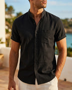 Cosimo Men's Summer Linen Short Sleeve Shirt