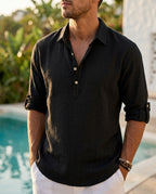 Antibes Men's Lightweight Linen Relaxed Fit Shirt