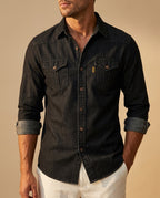 Wyatt Men's Long Sleeve Denim Button Down Shirt