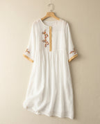 Isla Women's Lightweight Embroidered Midi Summer Dress