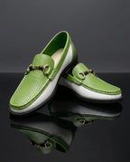 Pietro Men's Breathable Perforated Italian Leather Loafers