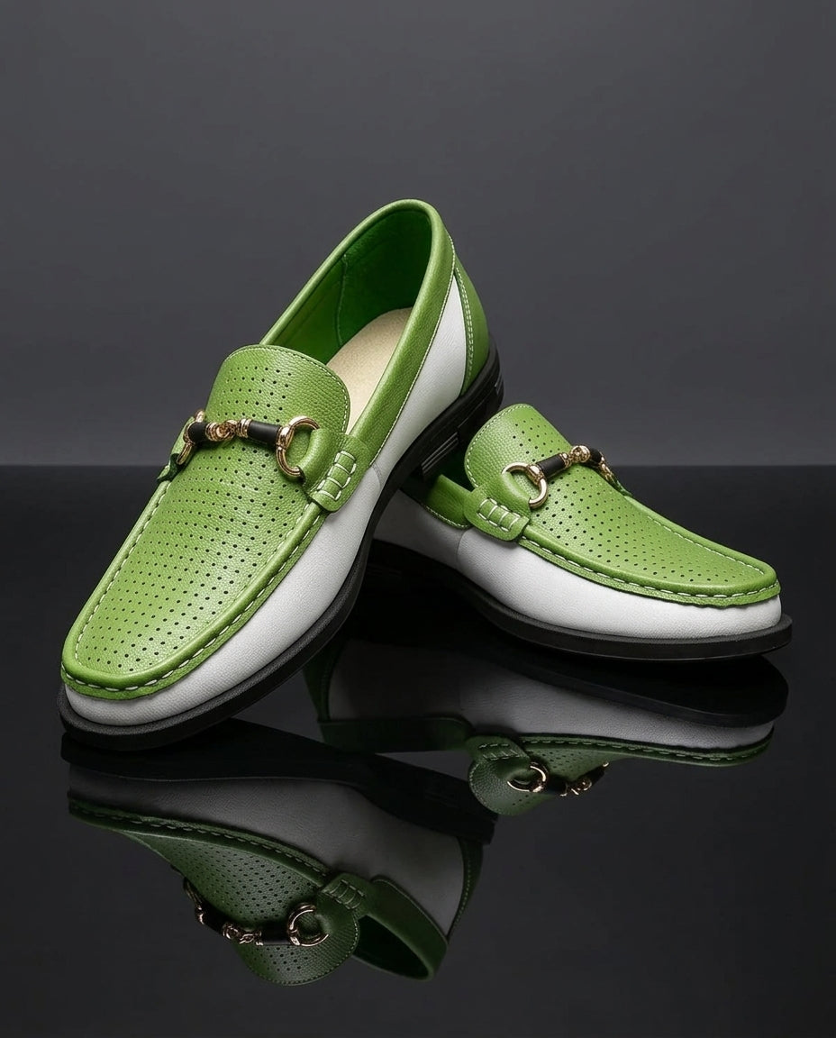 Pietro Men's Breathable Perforated Italian Leather Loafers
