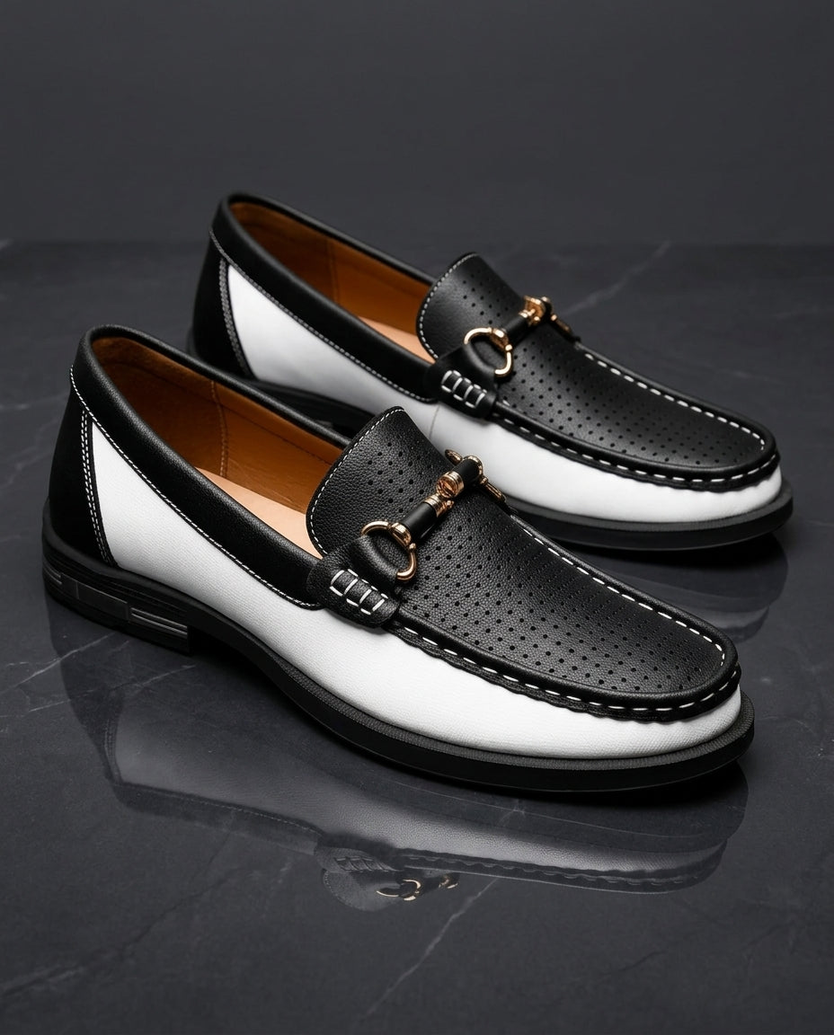 Pietro Men's Breathable Perforated Italian Leather Loafers