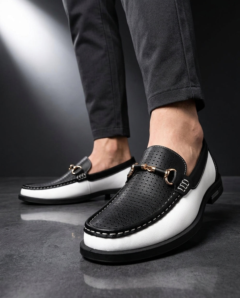 Pietro Men's Breathable Perforated Italian Leather Loafers