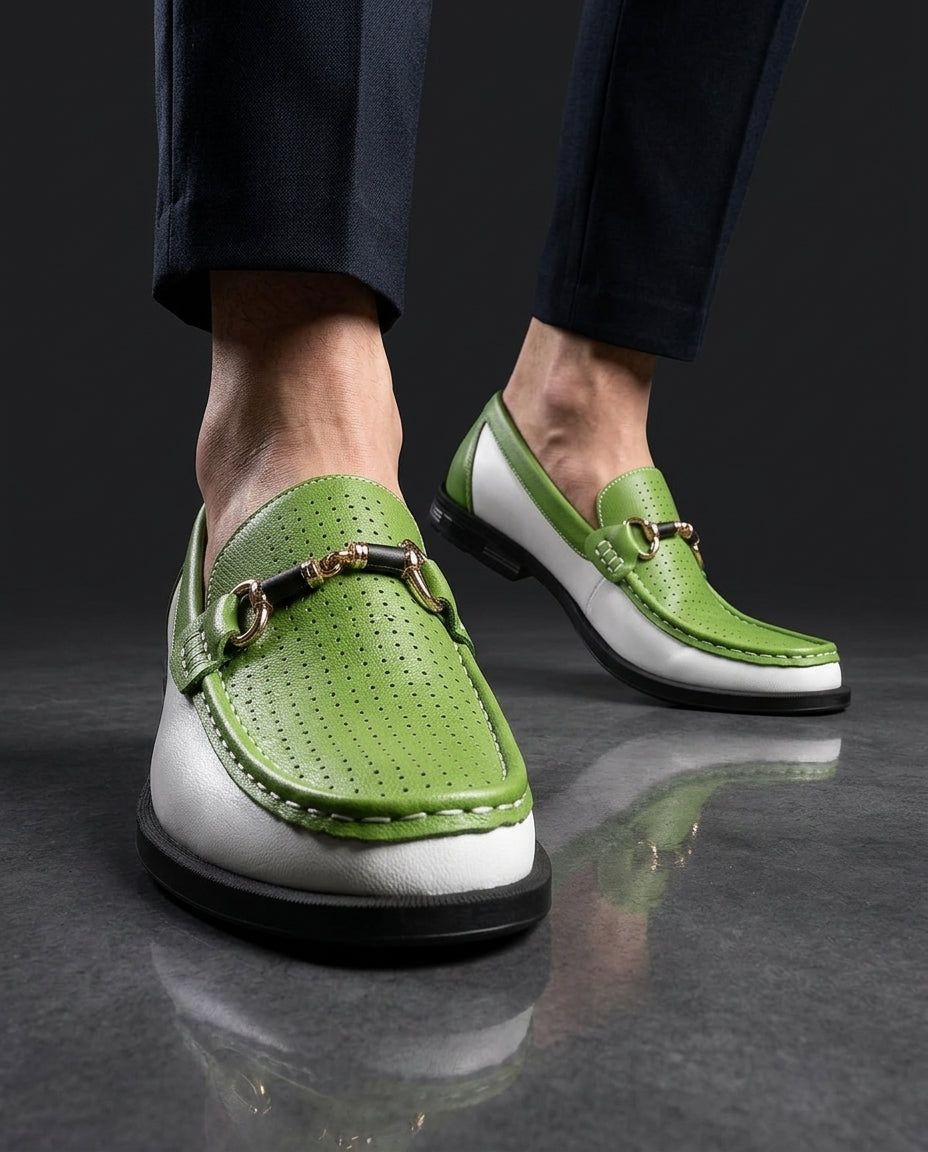 Pietro Men's Breathable Perforated Italian Leather Loafers